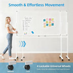 VOWNER Double-Sided Magnetic Whiteboard, Reversible Rolling White Board - Image 6