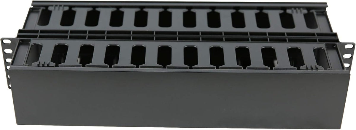 2U Horizontal Double Sided Finger Duct Cable Manager 19 Inch Rack Mount