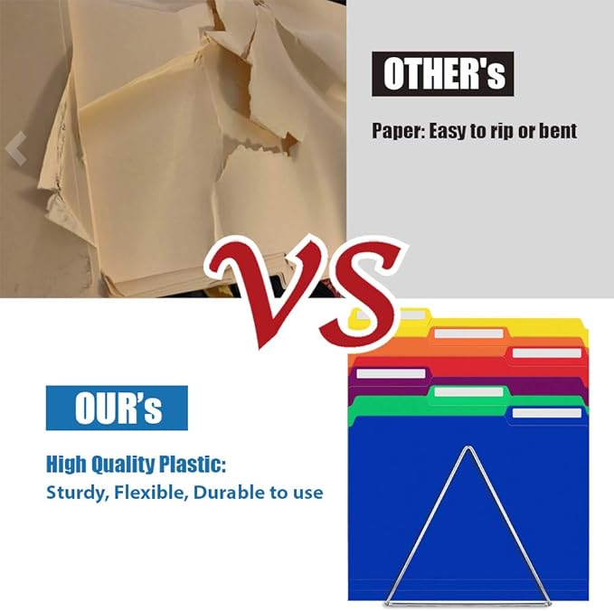 36 Pack Plastic File Folders Colored - Image 2