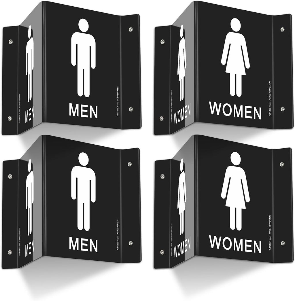 Faittoo Restroom Sign, Bathroom Signs, 6 x 8 Inches Acrylic Sign,