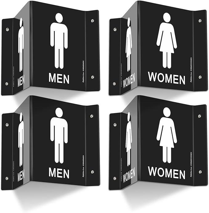 Faittoo Restroom Sign, Bathroom Signs, 6 x 8 Inches Acrylic Sign, by Faittoo