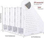 SAYEEC Collapsible Magazine Holder Plastic Desktop 4 Compartment File Desk - Image 2