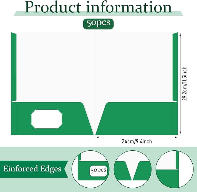 Jutom 50 Pcs 2 Pocket Glossy Paper Folders Glossy Paper Laminated Portfolios - Image 2