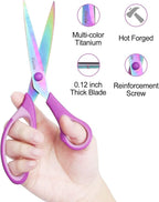 Zicolu 8.5" Scissors All Purpose, Titanium Coating Sharp Blade, Soft - Image 3