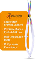 Cross Edge Spring Scissors 5 Inch straight Stainless-Steel Precision Eyebrow & by MyLashToolsByCrossEdge