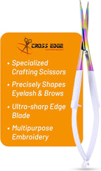 Cross Edge Spring Scissors 5 Inch straight Stainless-Steel Precision Eyebrow & by MyLashToolsByCrossEdge