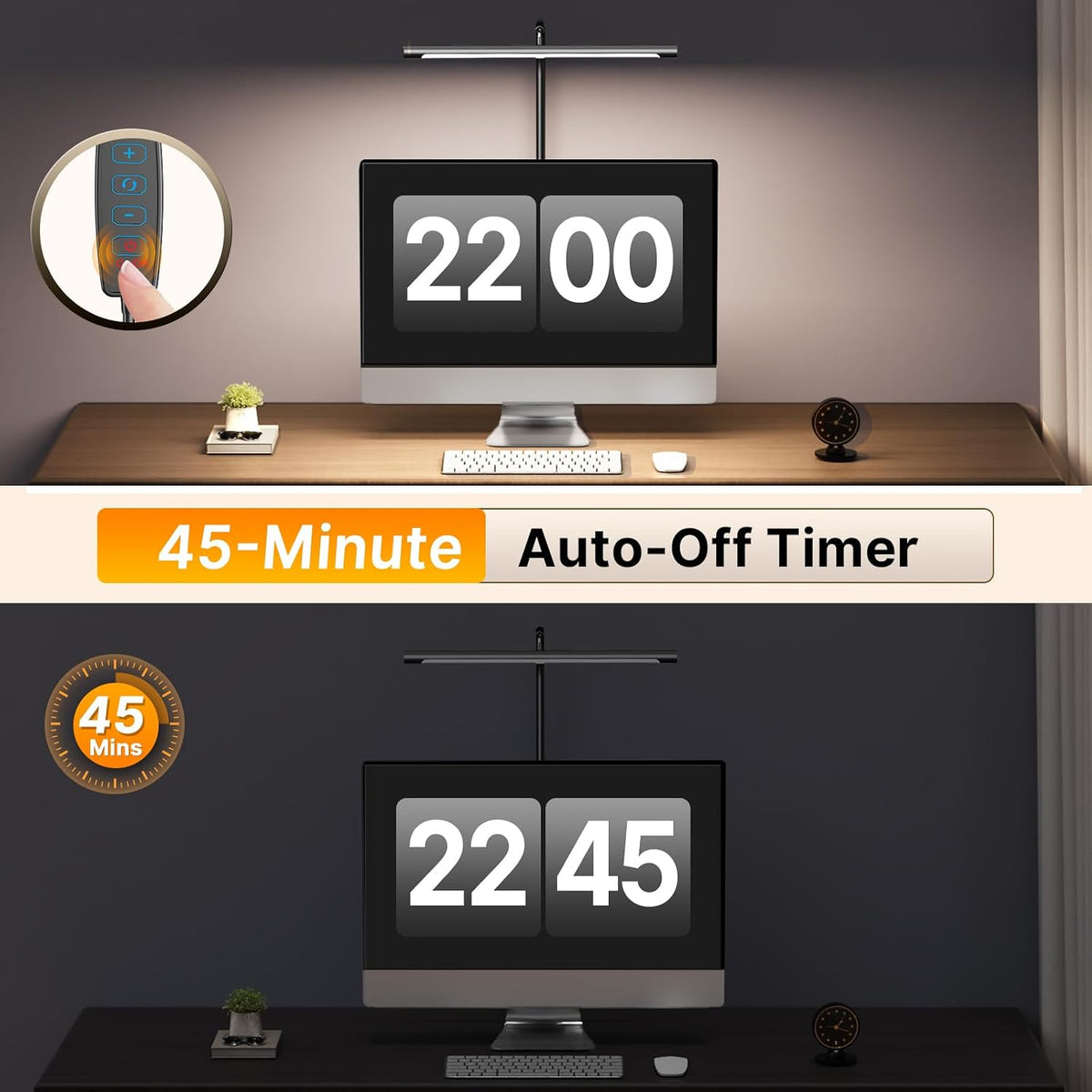 LED Desk Lamp with Clamp, Eye-Caring Dimmable Desk Light for Home Office