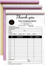 Custom Invoice Book in 3-Part /2-Part Receipt Book by Wasetell