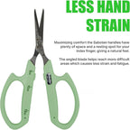 Saboten Stainless Steel Angled Blade Trimming Scissors Green PT-13 160mm - Image 4