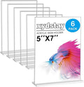 xydstay 6pack Acrylic Sign Holder 5 X 7, Vertical T Shape Clear Plastic Sign by xydled