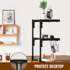 AUATRONNE Clamp-on Desk Shelf, 13 inch Above or Below Desk 2-Tier Shelving - Image 6