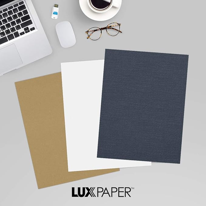 LUXPaper 8.5" x 11" Cardstock | Letter Size | Nautical Blue Linen | 100lb. - Image 9