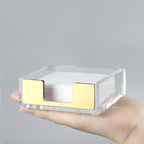 NatSumeBasics Gold Sticky Note Holder Clear Acrylic Yellow Post Note Pad Holders Memo Dispenser Case for Desk Office School Aesthetic Supplies Accessories (Pure Gold)