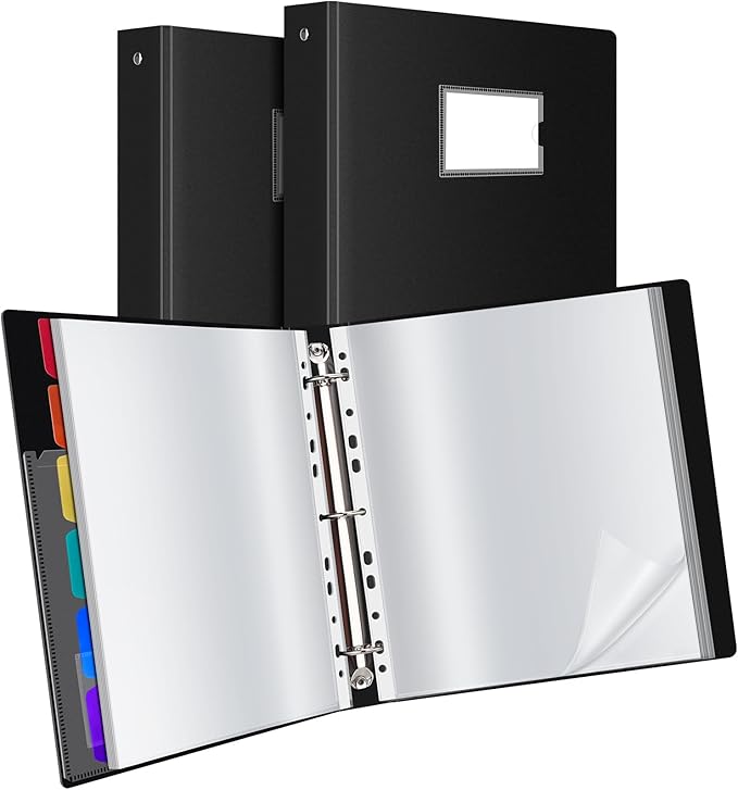 Uquelic 50-Pocket Binder with Plastic Sleeves by Uquelic