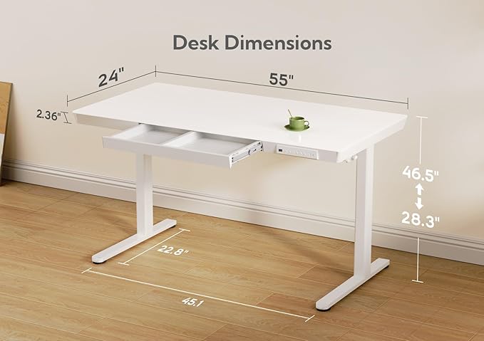 Claiks Glass Standing Desk - Image 3