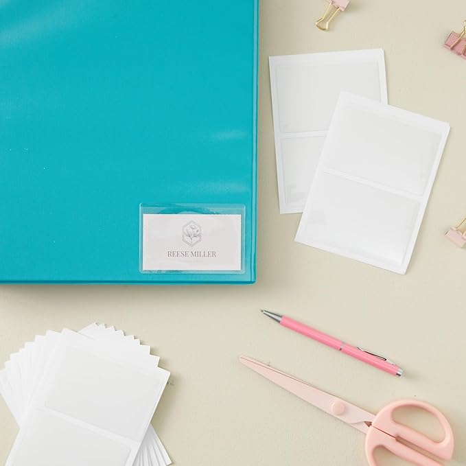 Juvale 100-Pack Clear Business Card Pockets - Image 4