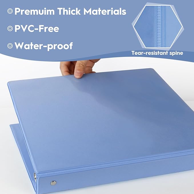 CIXILDTS 6-Pack 1-Inch Binder, Standard 3 Ring Binder Fit US Letter Size Paper - Image 3