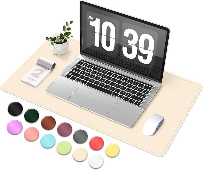 Desk Pad Protector, Leather & Suede Desk Mat, Non-Slip Desk Pad Mat, Large by BLESWIN