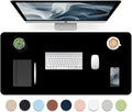 Bloss Black Leather Desk Pad, Large Mouse Pad 35.4×17 Inches, Waterproof Office by Bloss