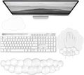 Gel Cloud Wrist Rest for Keyboard and Mouse Clear Mouse Pad with Wrist Rest 3PCS Ergonomic Cool Keyboard Wrist Pad Cute Acrylic Coaster Non-Slip Cute Transparent Mouse Wrist Pad for Computer Keyboard
