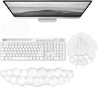 Gel Cloud Wrist Rest for Keyboard and Mouse Clear Mouse Pad with Wrist Rest 3PCS Ergonomic Cool Keyboard Wrist Pad Cute Acrylic Coaster Non-Slip Cute Transparent Mouse Wrist Pad for Computer Keyboard