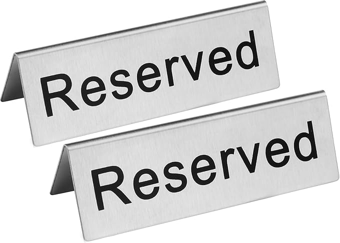 New Star Foodservice Stainless Steel Table Tent Sign, 4.75” x 1.75”) by NewStarFoodservice