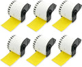 BETCKEY - Continuous Length Labels Replacement for Brother DK-2205 (2.4 in x 100 ft), Compatible with Brother QL Label Printers [6 Rolls/Continuous Labels, Yellow]
