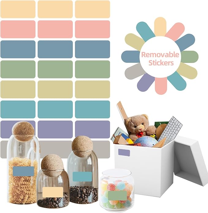STARLIBOO Removable Freezer Labels, 1x2 Inch Color Coding Removable Label by STARLIBOO