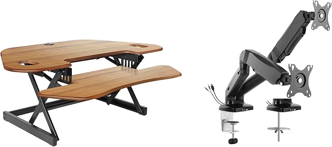 Rocelco 46" Height Adjustable Corner Standing Desk Converter by Rocelco