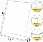 Argvey 4 Pack Acrylic Sign Holder 8.5x11, Desktop Papers Menus Frame Flyer - Image 5