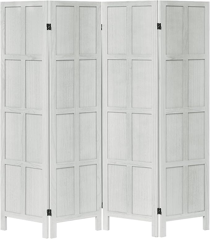 Leesinwing Wood Room Divider 4 Panel Folding Privacy Screen, Classic 5.6Ft - Image 6