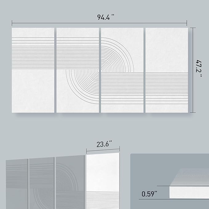 UMIACOUSTICS 4 Pack Art Acoustic Panels, Total 94.4” x 47.2” Sound Absorbing - Image 2