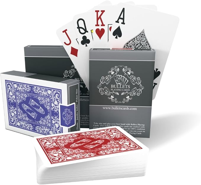 Bullets Playing Cards | Waterproof Plastic Playing Cards – 2 Decks Poker Size by BulletsPlayingCards