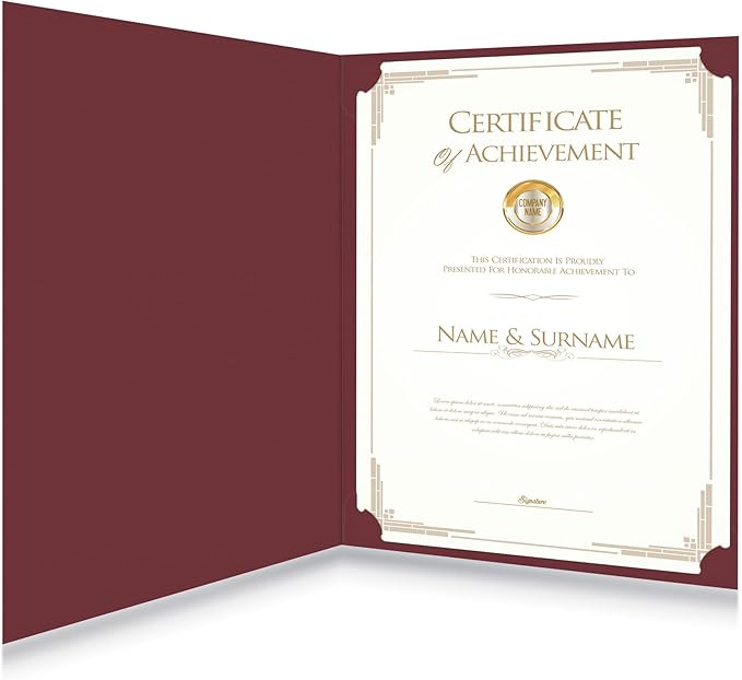HAUTOCO 90 Packs Certificate Holders, Burgundy Diploma Holders, Document Award - Image 7