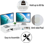 TEAMIX White Dual Monitor Stand Riser - Image 3