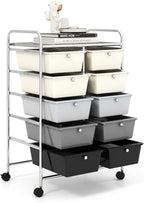 GOFLAME 10-Drawer Rolling Storage Cart, Art Craft Storage Organizer on Wheels by GOFLAME