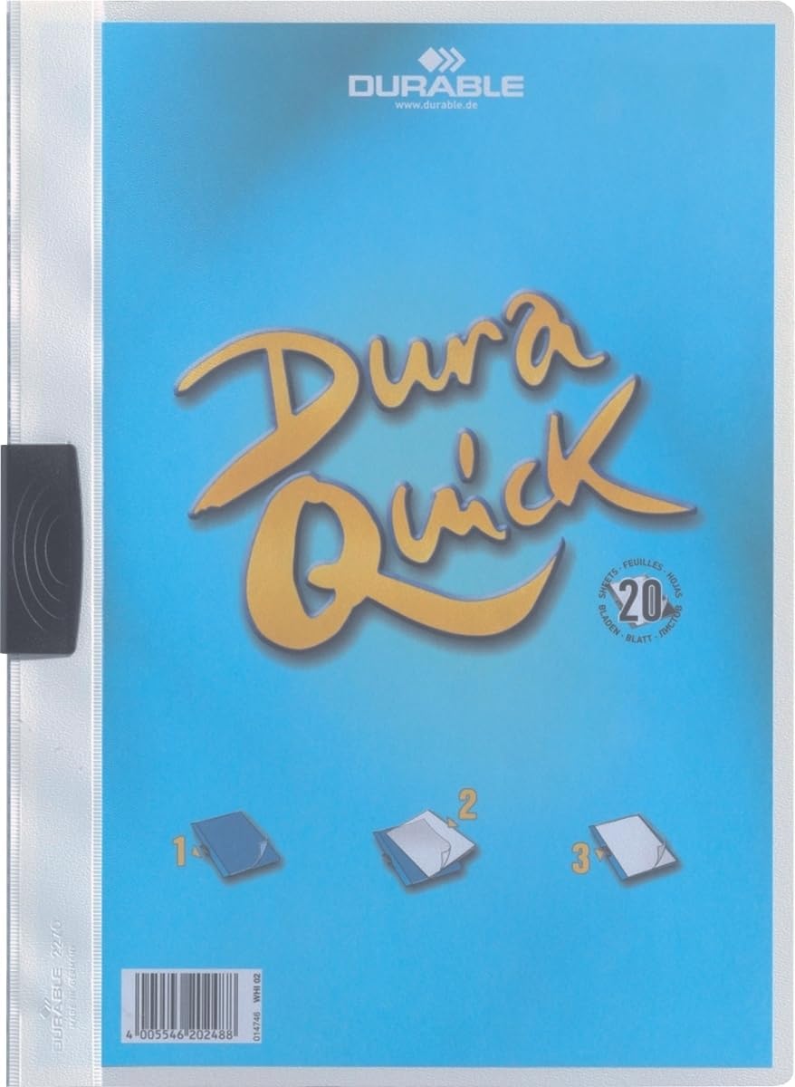 Durable Duraquick 227002 Clip File for 20 Sheets A4 - White (Pack of 20)