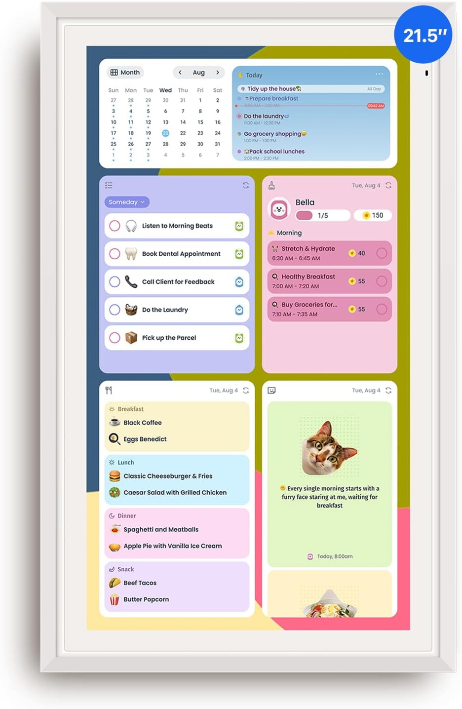 Apolosign 21.5-inch Digital Calendar, No-Subscription, Smart Wall Planner wit...
