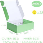 PHAREGE 12x9x4 inch Gift Shipping Boxes Bulk 20 Pack Green, Tab Lock Tuck Top - Image 2
