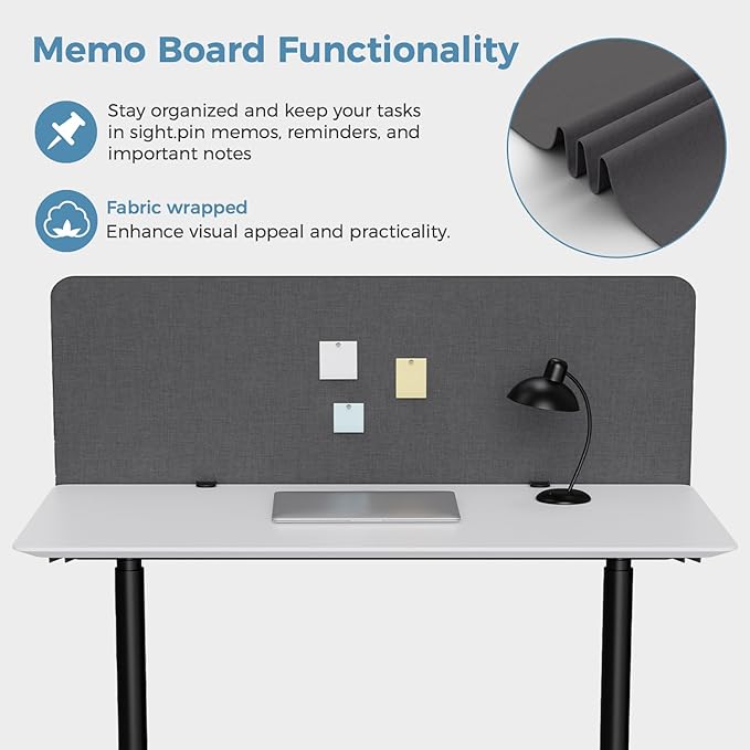 MORDEER 47.2" Privacy Desk Divider Panel, Acoustic Divider Panels - Image 4