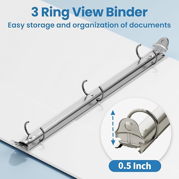 SUNEE 3 Ring Binder 1/2 Inch 1 Pack - Image 3