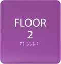 Deep Violet ADA Floor 2 Sign by ADACentralSigns
