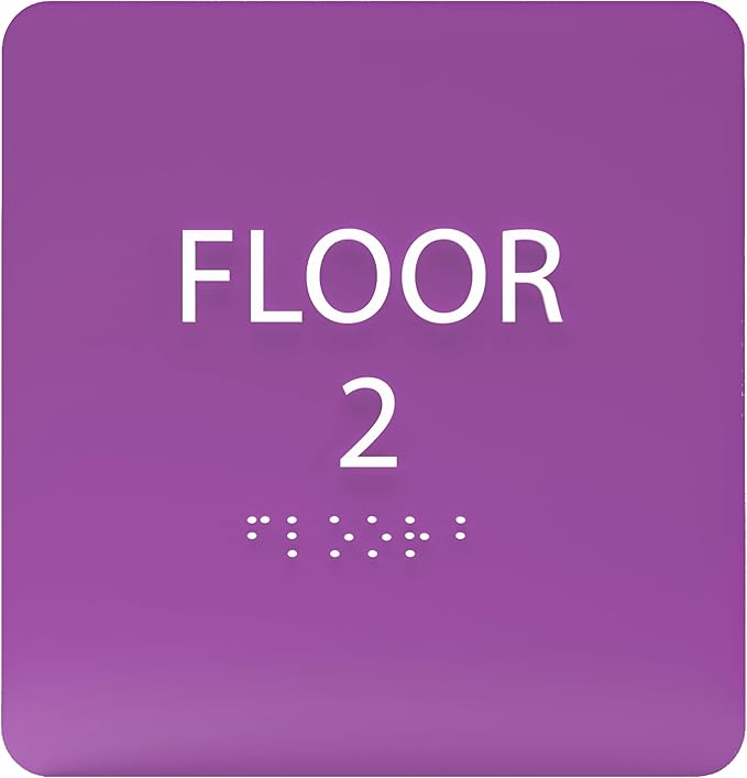 Deep Violet ADA Floor 2 Sign by ADACentralSigns