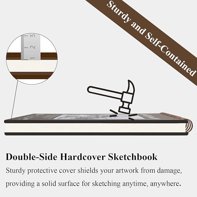 9 x 12 inches Sketch Book, Top Spiral Bound Sketch Pad, 4 Pack 100 Sheets Each - Image 2