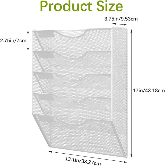 EasyPAG 5 Pocket Mesh Wall File Organizer, Hanging Paper Folder Holder - Image 7