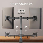 ergear dual monitor stand, heavy duty adjustable monitor on a desk or shelf