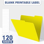 File Folder, PANDRI 120 Pack File Folder, 1/3 Cut Tab, Letter Size, Filing - Image 5