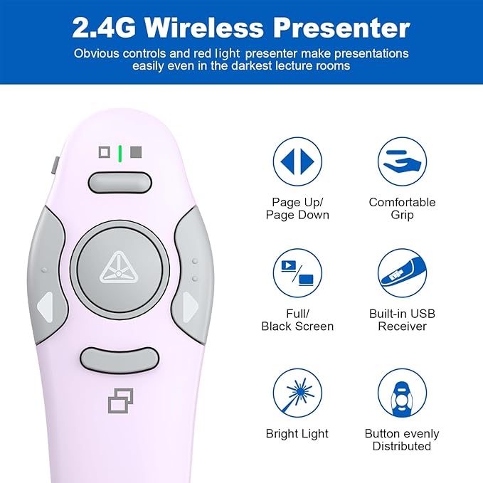 QUI Presentation Clicker Wireless Presenter Remote Clicker - Image 3