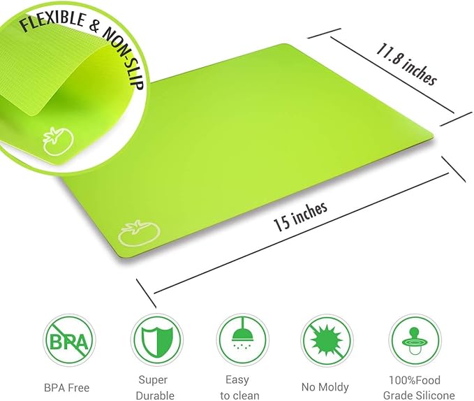 Fotouzy Plastic Cutting Boards for Kitchen, Flexible Cutting Mats Set of 7 - Image 3