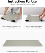 YSAGi Leather Desk Pad Protector, Office Desk Mat, Large Mouse Pad, Non-Slip PU - Image 9